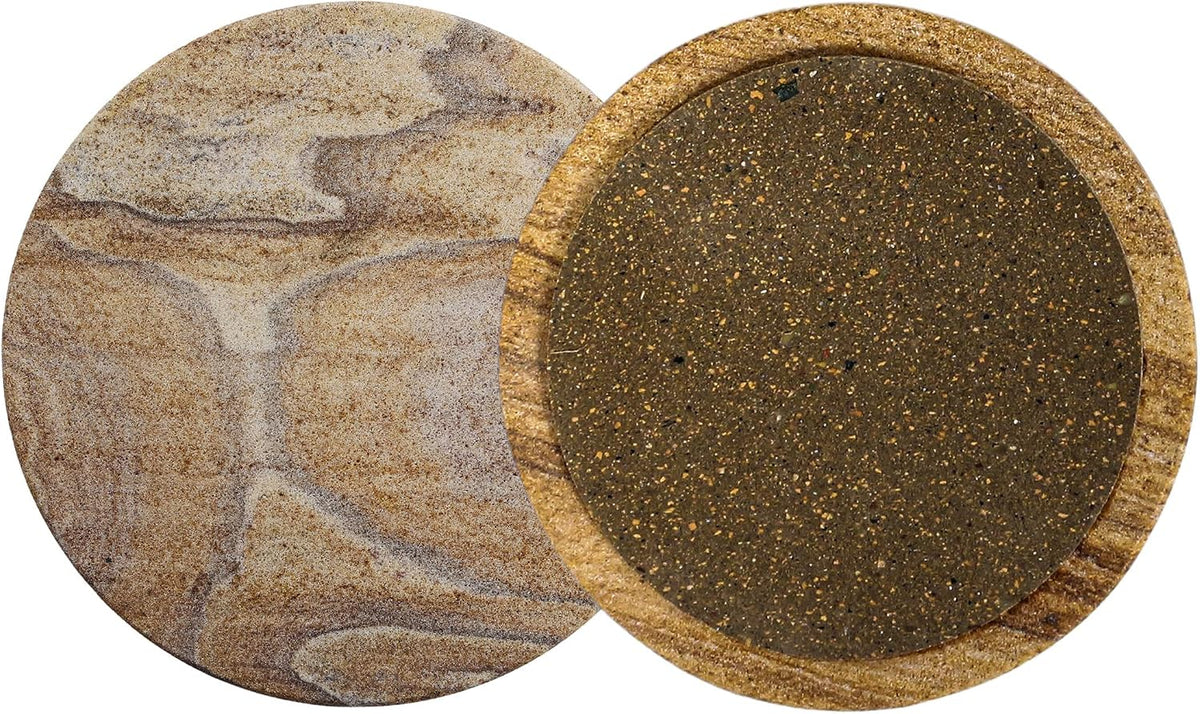 Round Stone-Look Drink Coasters, Set of 6