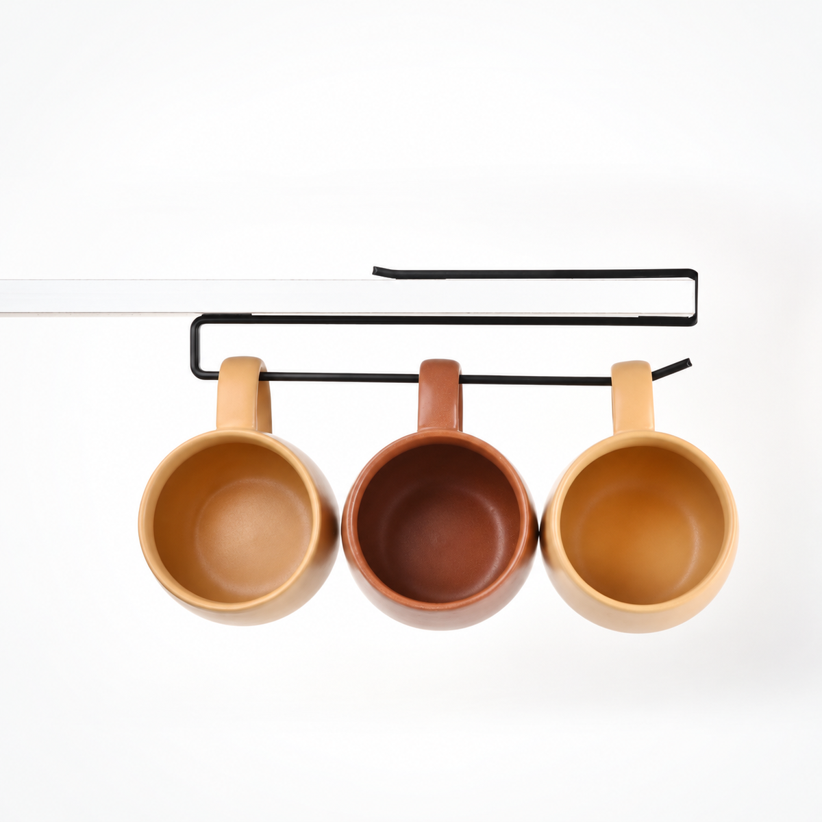 Black Clip-On Under-Shelf Mug Hangers, Set of 2