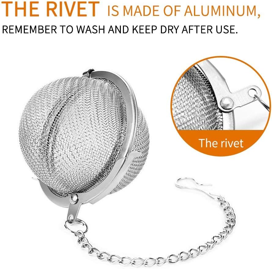 Stainless Steel Mesh Tea Infuser Balls with Chains, Set of 2