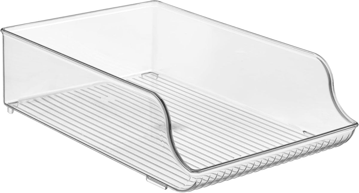 Clear Open-Front Bottle and Can Organizer Tray