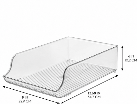 Clear Open-Front Bottle and Can Organizer Tray