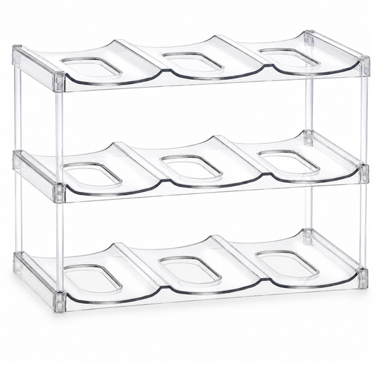 Clear Three-Tier Tumbler Organizer Rack with 9 Cradles