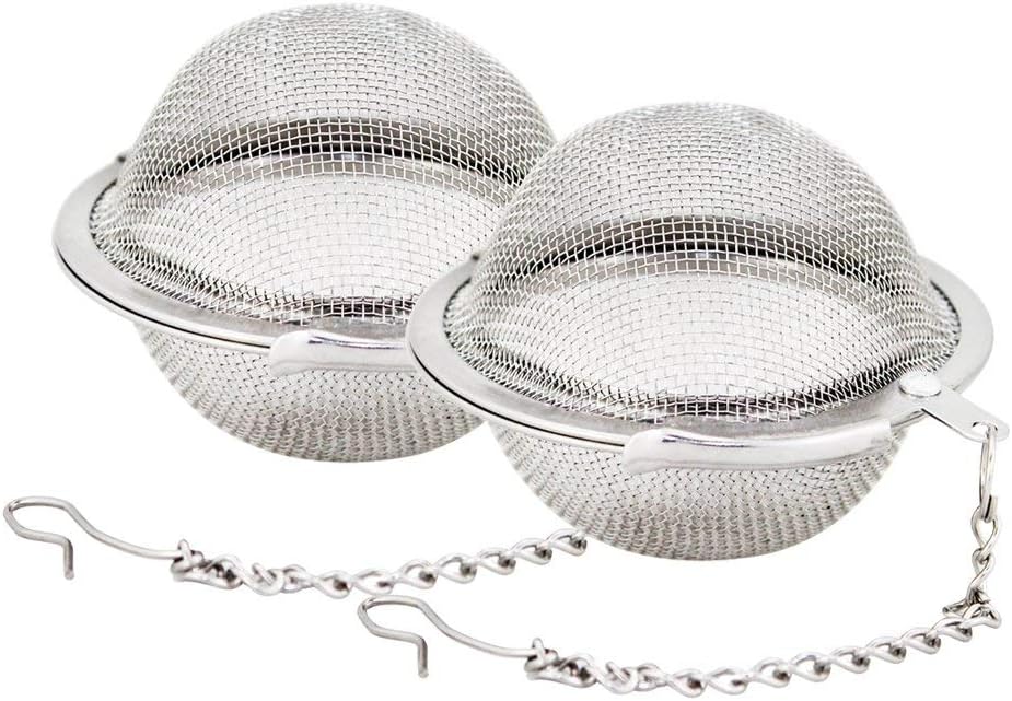 Stainless Steel Mesh Tea Infuser Balls with Chains, Set of 2