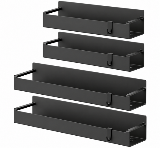 Black Magnetic Bottle Holder Trays, Set of 4