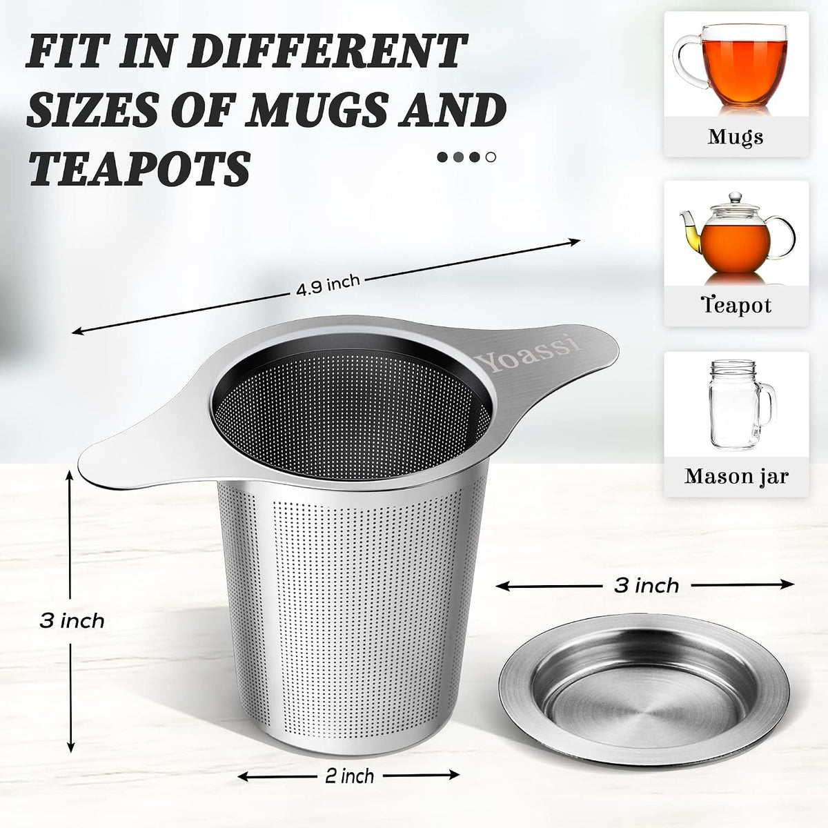 Stainless Steel Fine Mesh Tea Basket with Lid